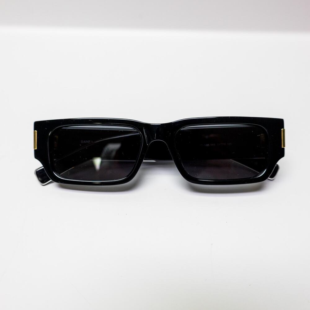 Saint Laurent SL 660 003 Rectangle Sunglasses Black Gold 54-19-145